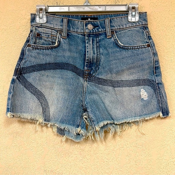 7 For All Mankind Embroidered Shorts - Picture 1 of 6